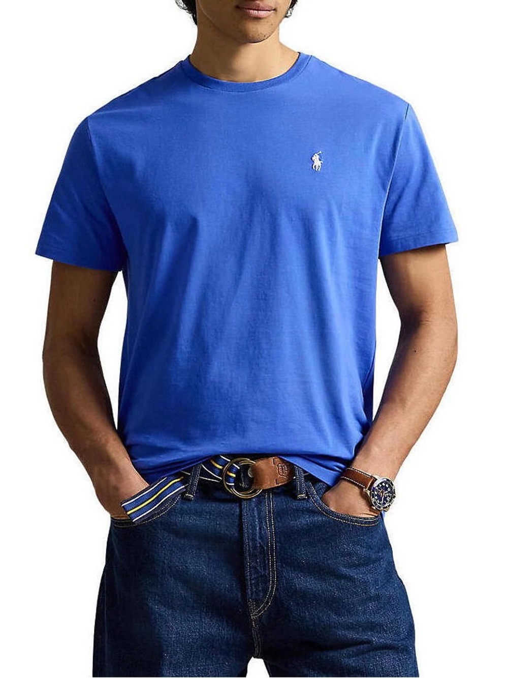 Polo by Ralph Lauren Short Sleeve Crewneck Tee Blue Yellow Horse Logo XL